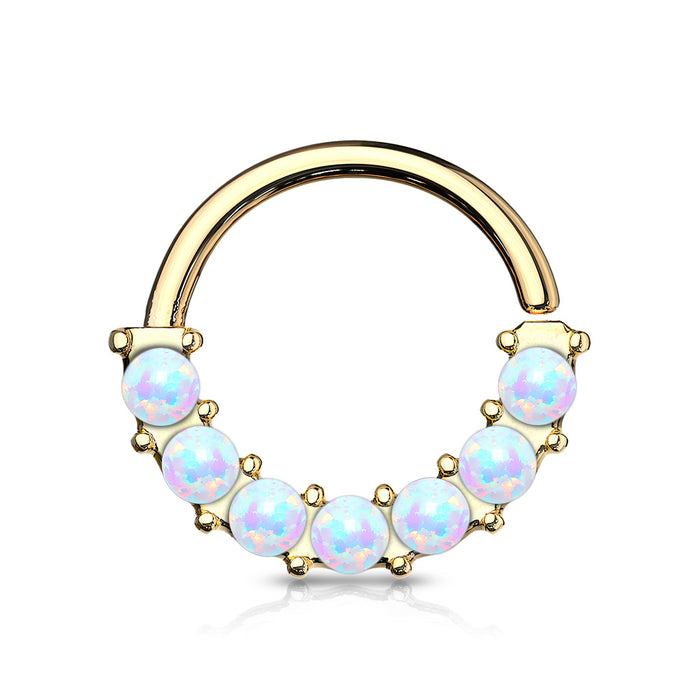 7 Opal Front Facing Bendable Hoop Ring