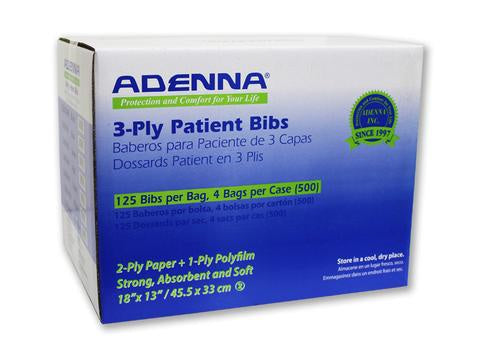 Adenna 3 ply Patient Bib - Black