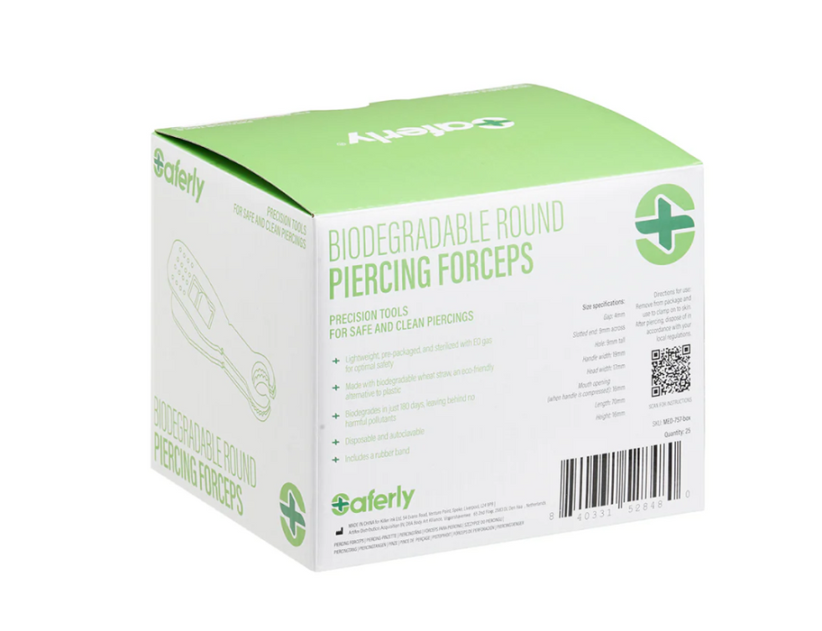 Saferly - Biodegradable Disposable Round Forceps - 25ct