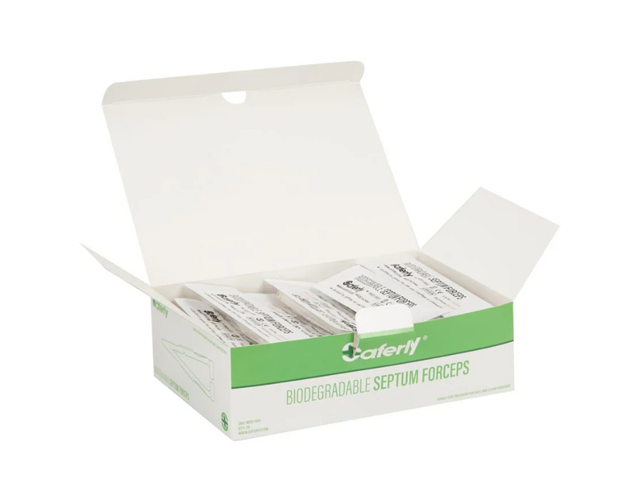 Saferly - Biodegradable Disposable Septum Forceps - 25 ct