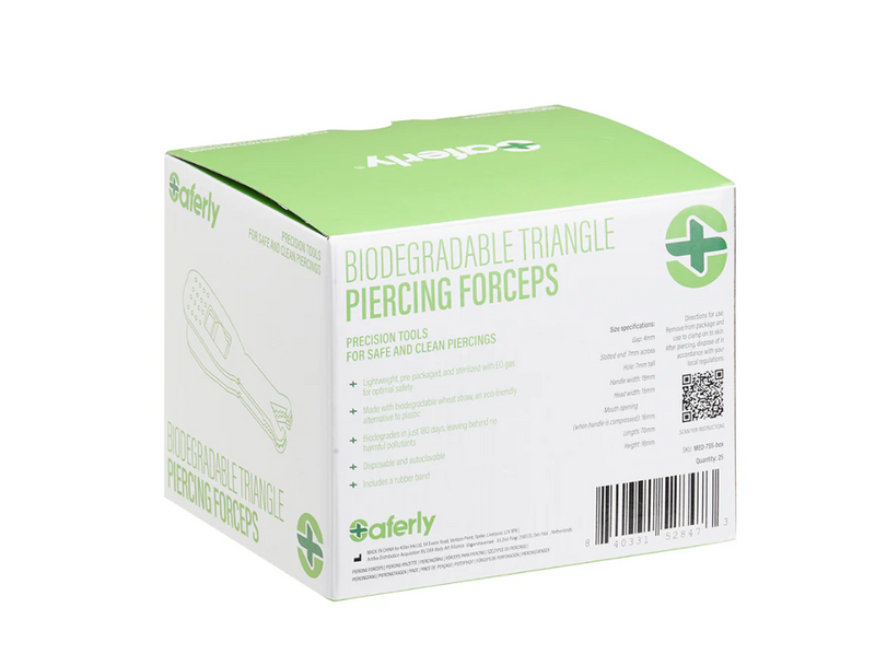 Saferly - Biodegradable Disposable Triangle Forceps - 25 ct