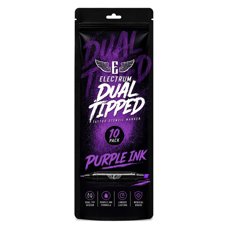 Electrum Dual Tipped Tattoo Stencil Marker - 10 Pack