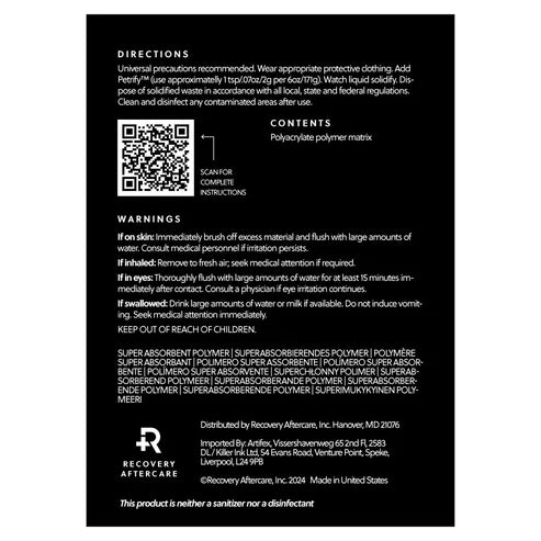 Recovery Ink Sponge - Liquid Solidifier - 6 oz