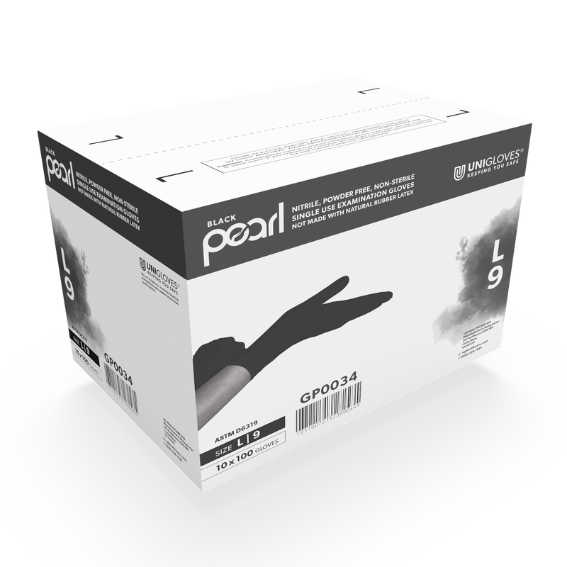 Unigloves Black Pearl Nitrile Gloves