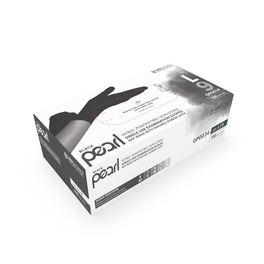 Black Pearl Luxury Nitrile Exam Gloves, 5 mil Black X-Large / Box