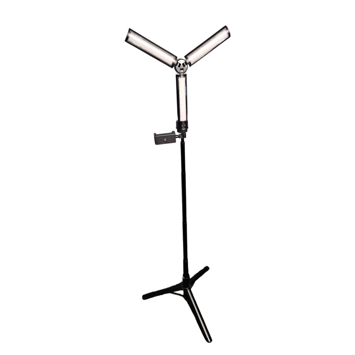 Expandable Tripod with Foldable LED Light