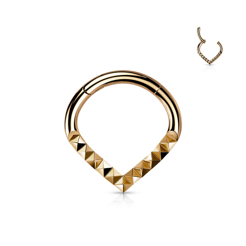 Rose Gold Lined Pyramid Cuts Chevron