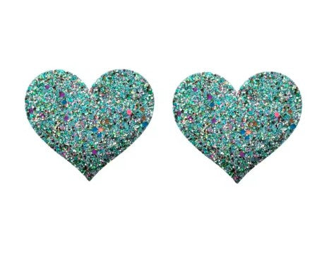 Nipple Pasty - Large Heart - Glow Glitter
