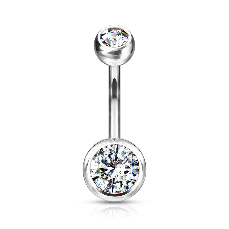 Titanium Navel w/ Double Jewel 3/8