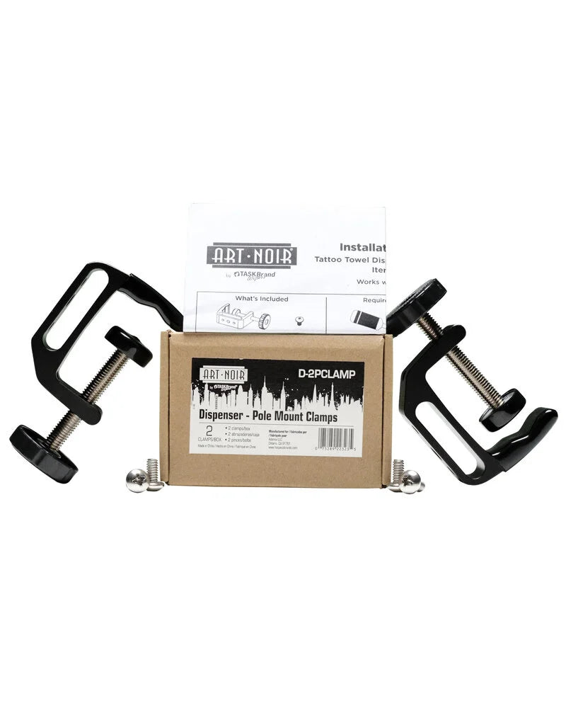 Art Noir - Pole Mount Clamp for Towel Dispenser - 2 pk
