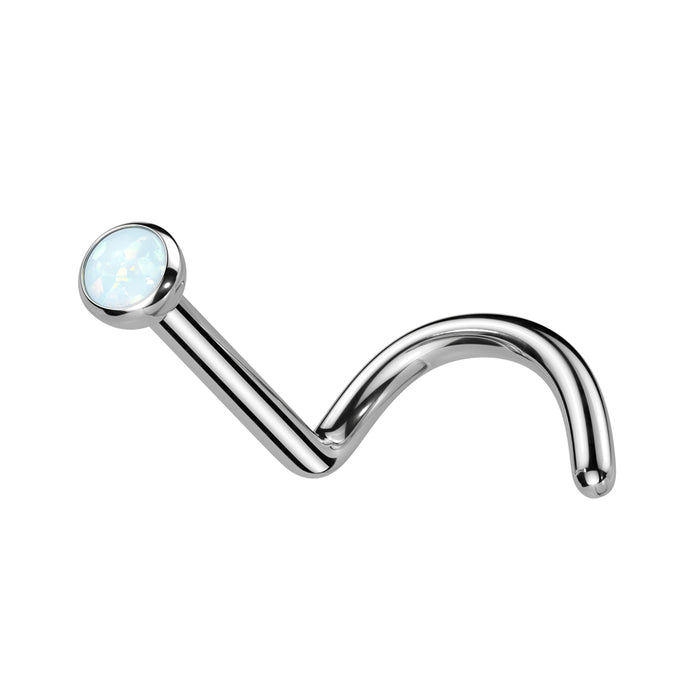 Titanium Nostril Screw w/Opal Stone