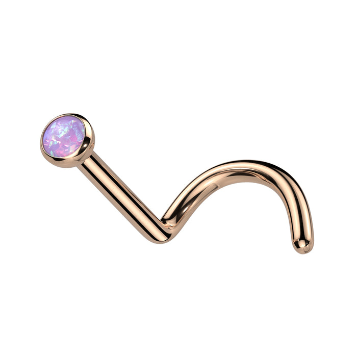 Titanium Nostril Screw w/Opal Stone