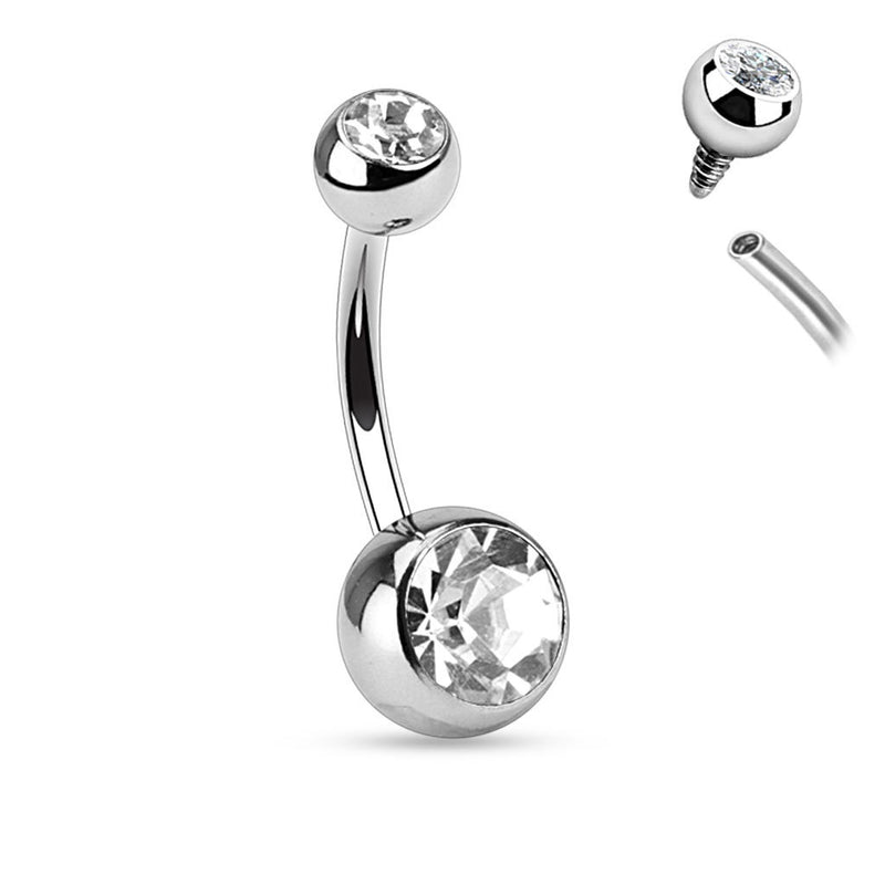 Navel Double Jewel - Internally Threaded