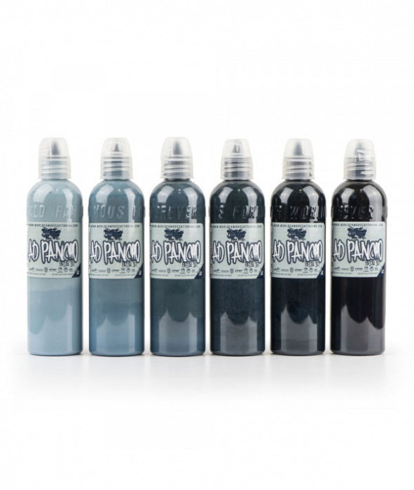 World Famous A.D. Pancho Pastel Grey Tattoo Ink Set