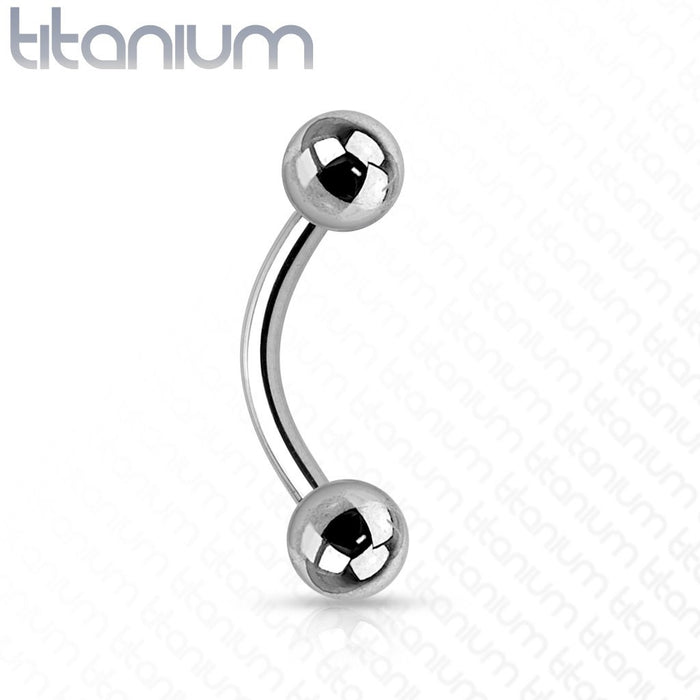 Titanium Curved Barbell - Externally Threaded