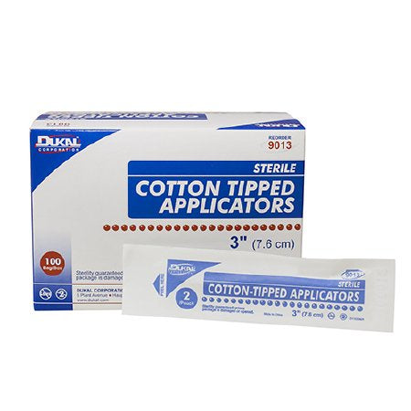 Sterile Cotton Tipped Applicator 3'' - 100 ct Box