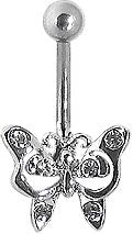 Butterfly Ribbon Navel w/ gems
