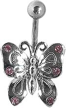 Butterfly Navel w/ Pink Gems