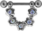 Nipple Jeweled Flower Half Circle