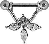 Nipple 3 Jewel Marquis Half Circle