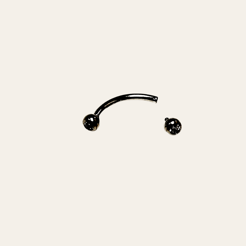 Int. Threaded Titanium - Curved Barbell - 16g - Clear Jewel