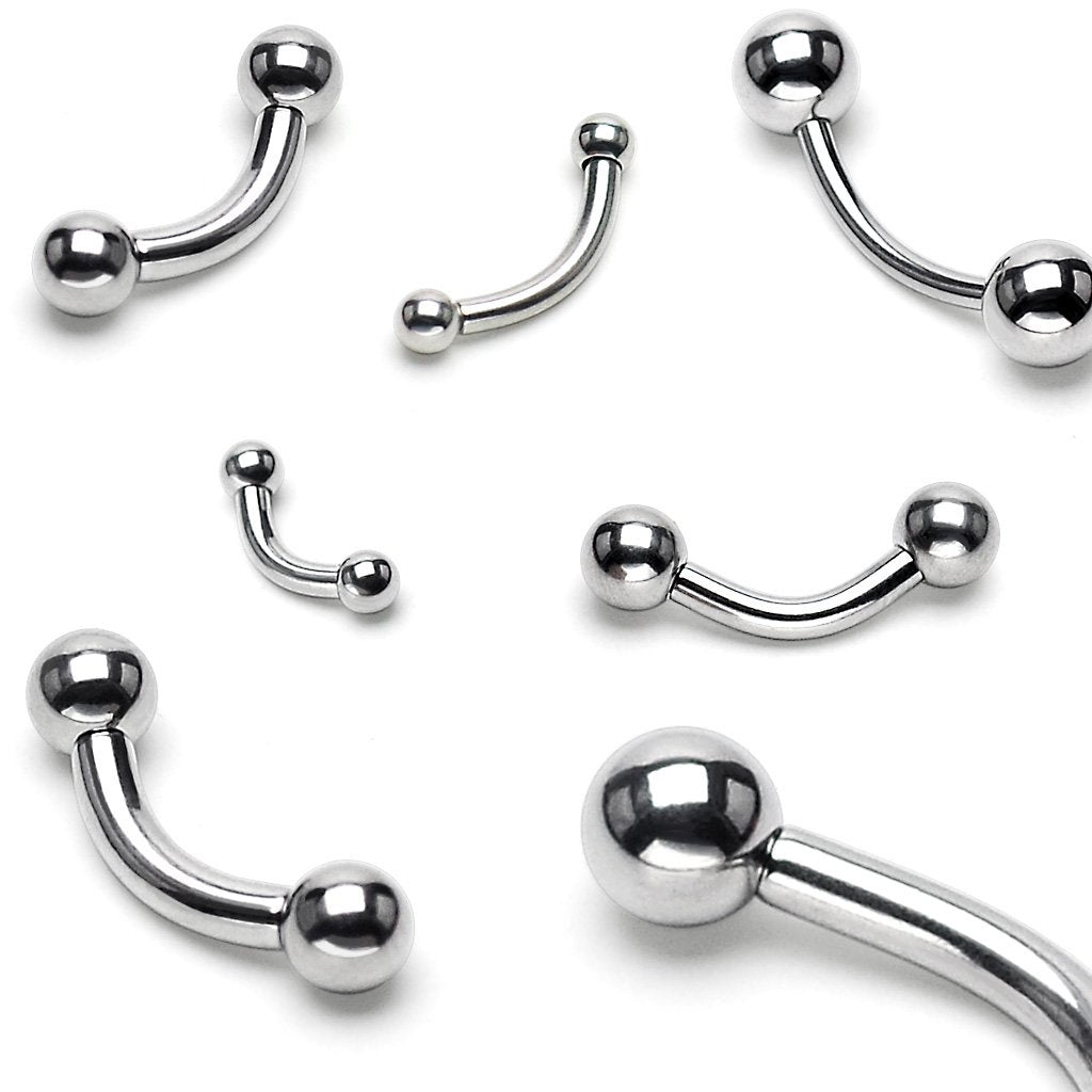 Stainless Curved Barbell Externally Threaded 5th Avenue Studio