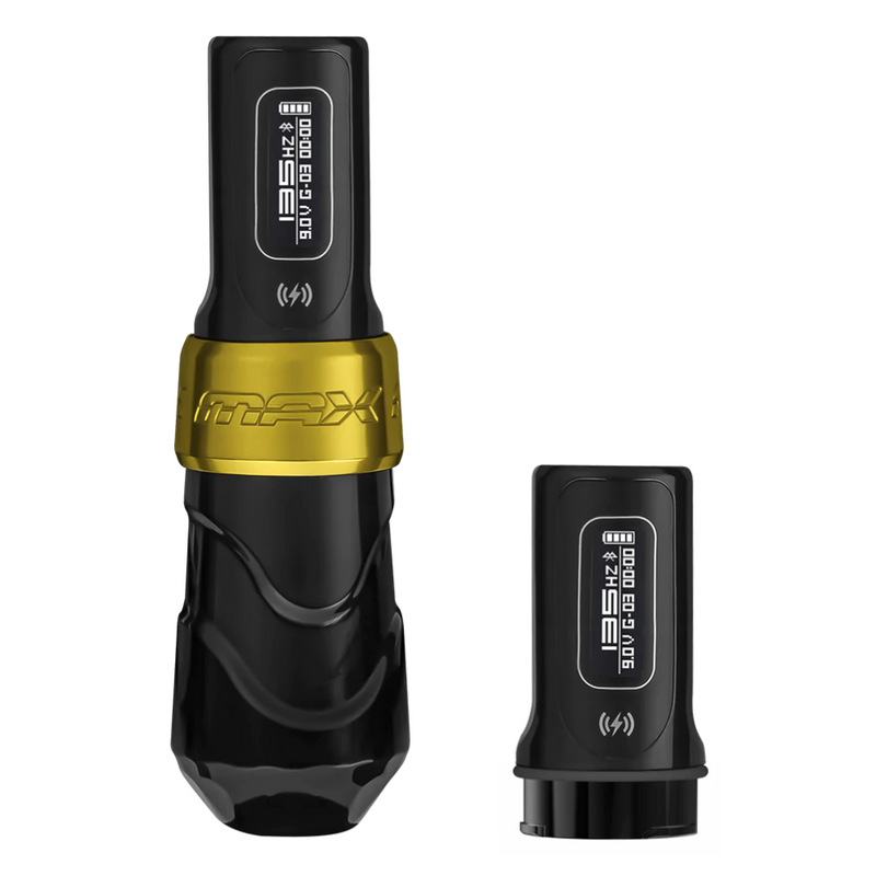FK Irons Flux Max Tattoo Machine with 2 PowerBolt 2.0 - Gold Stealth
