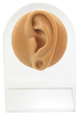 Silicone Left Ear Plug Display — Tan Body Bit Version 1